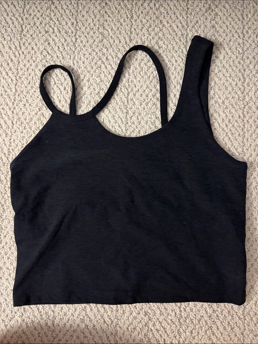 Beyond Yoga Black Asymmetric Double-Strap Tank
